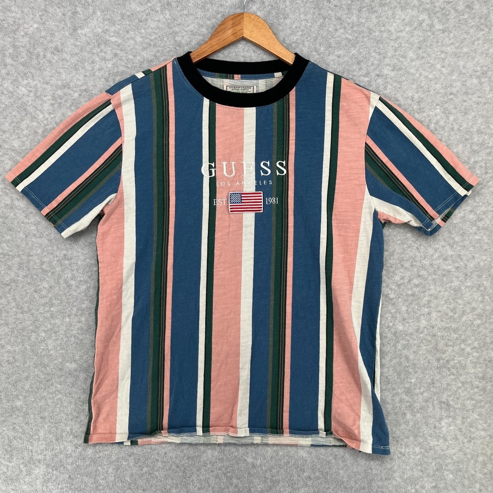 Vintage Guess Jeans T Shirt Adult Medium ASAP Los Angeles 90s Y2k Striped Tee